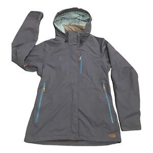 DAKINE Women’s Vintage Blue Hooded Ski Coat with Aqua Accents